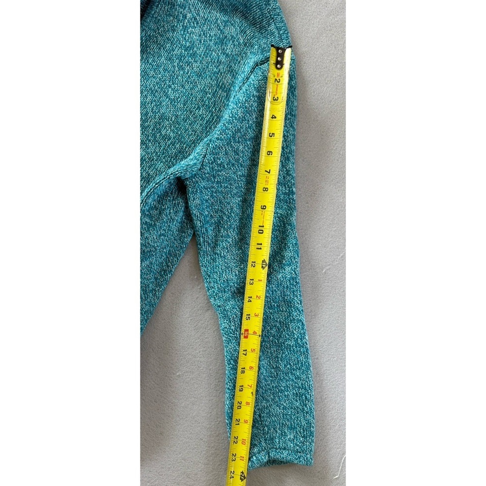 L.L.Bean Button Front Cardigan 100% cotton knit Teal Marled  Womens 3XL - Picture 7 of 10